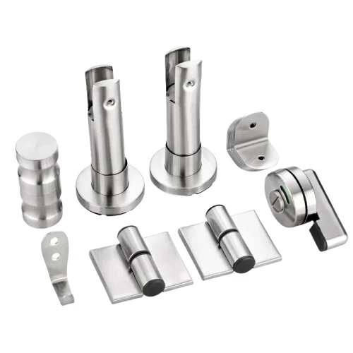 Heavy Duty 304 Stainless Steel Restroom Hardware Kit Corrosion-Proof Cubicle Fittings for High-Traffic Public Toilets