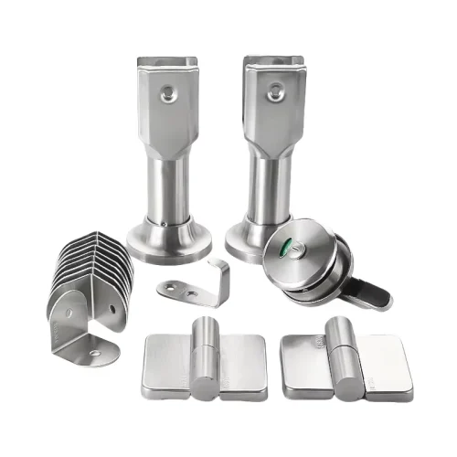 Durable 304SS Toilet Partition Hardware Kit Corrosion-Resistant Commercial Restroom Fittings for Public Washrooms