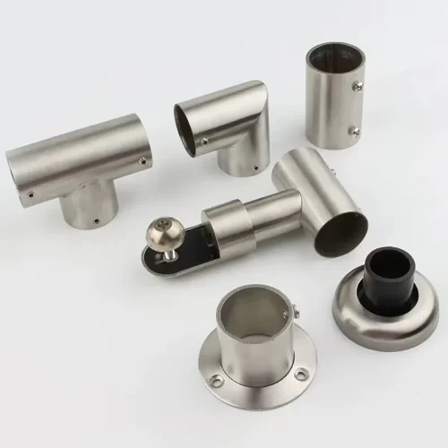 Stainless Steel 32 Pipe Beam Hanging Clip Toilet Partition Hardware Accessories All-Through Elbow Connector Bathroom