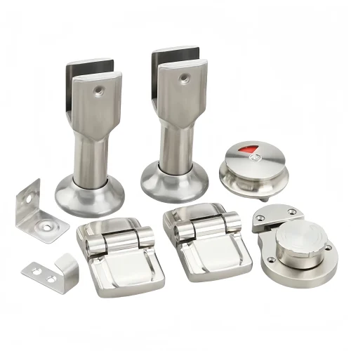 Premium Toilet Partition Hardware Set with Silent Soft-Close Hinges  Rustproof Durable for Public Restroom Cubicles