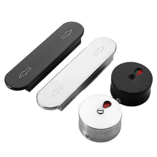 Modern Design Handle Indicator Latch Push-Pull Lock for Hotel Use Thickened Public Toilet Partition Door Accessory