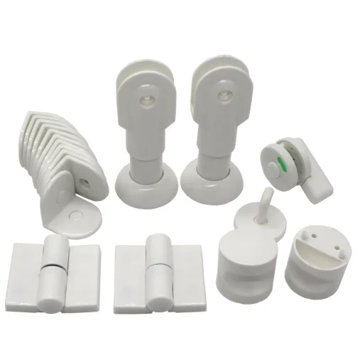 White Plastic Public Toilet Partition Public Bathroom Cubicle Fittings for Bathroom Hospital School and Washroom Accessories