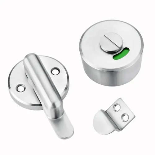 Public Toilet Partition Hardware Accessories 304 Stainless Steel Toilet Door Lock with Red  Green Indicators