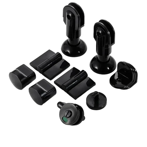 Anticorrosive Strength Nylon Plastic Toilet Partition Hardware  Public Bathroom Support with Foot Hinge Indicator Lock Handle