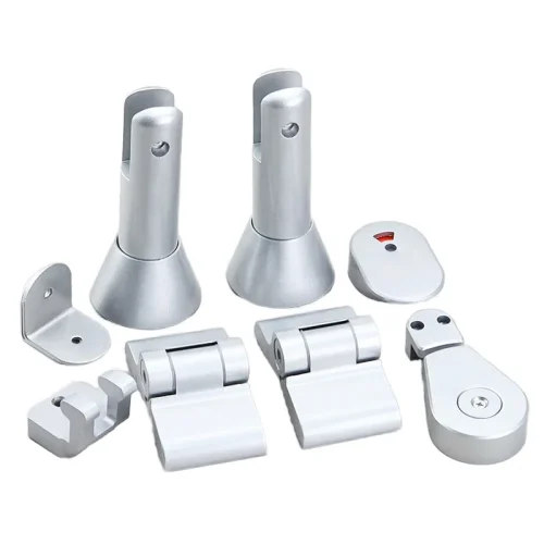 Ultra-corrosion-resistant Aluminum High-End Toilet Partition Hardware for Public Toilets Hinge Indicator Lock Support for Angle