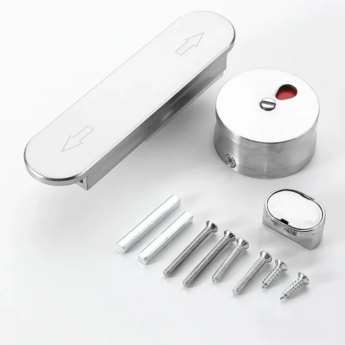 Toilet Partition Lock Handle Indicator Latch Push-Pull Lock for Hotel Use Thickened Public Toilet Partition Door Accessory