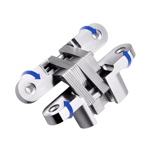 Heavy Duty Stainless Steel Folding Door Concealed Hinge Invisible Cross Hinge for Wooden Door Wardrobe Cabinet Door for