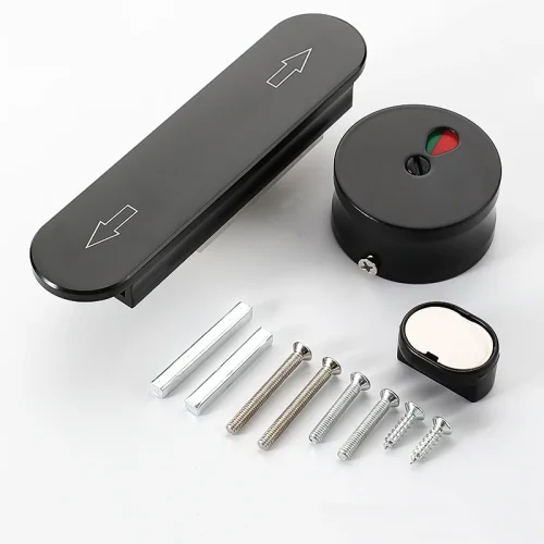Toilet Partition Lock Handle Indicator Latch Push-Pull Lock for Hotel Use Thickened Public Toilet Partition Door Accessory