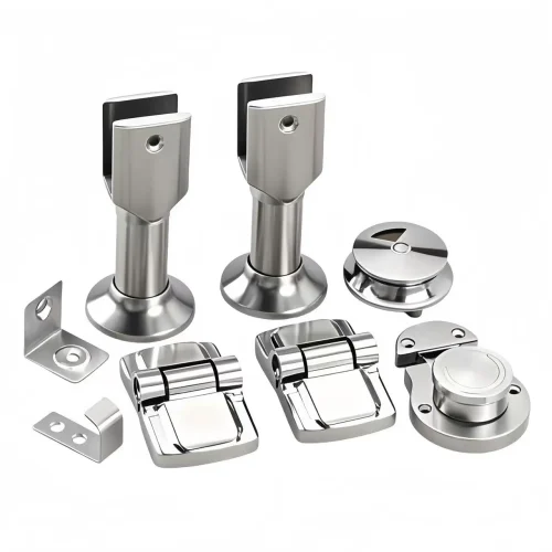 Premium Silent Soft-Close Hinges for Public Restroom Cubicles Rustproof Durable Toilet Partition Hardware Set Bath Hardware Sets