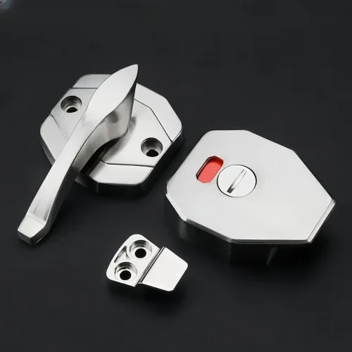 Professional Anti-Corrosion Public Toilet Partition Hardware Lock Accessories Zinc-alloy Handle Indicator Lock Door Lock