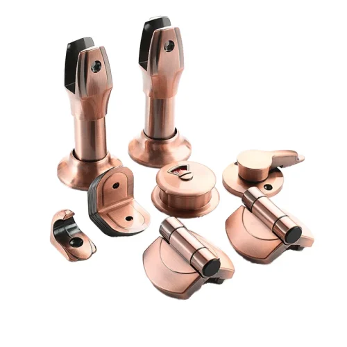 Professional Anti-Corrosion Retro Public Toilet Partition Hardware Accessories Hotel Use Door Lock Foot Hinge Indicator Lock