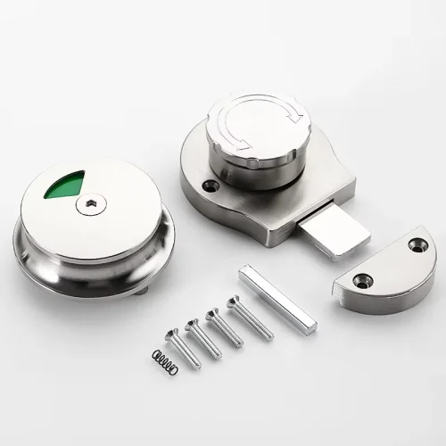 Heavy Zinc-alloy Unmanned Lock Public Toilet Partition Hardware Accessories with Indicator Door for Toilet Partition Use