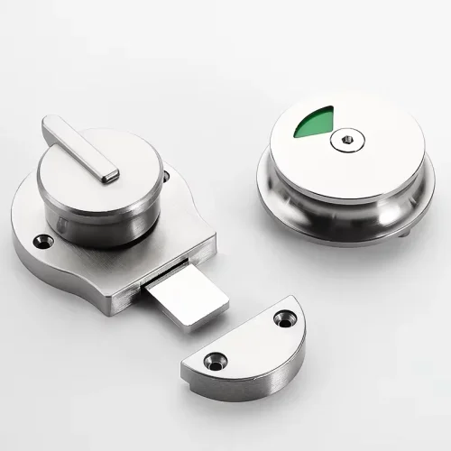 Heavy Zinc-Alloy Unmanned Latch Lock for Public Toilet Partition Hardware Lock with Door Indicator for Bathroom Use