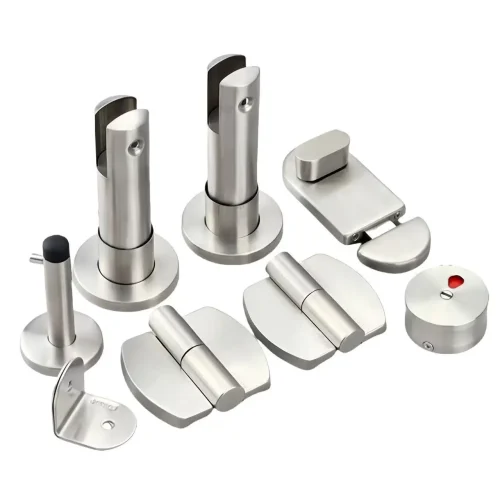 Toilet Partition Hardware Corrosion-Resistant 304 Stainless Steel Restroom Stall Hardware Set for Long-Term Use