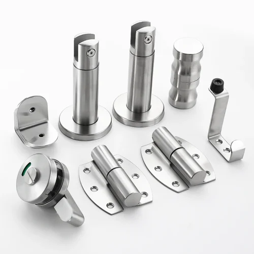 High Quality Anti-corrosion Toilet Partition Hardware Thickened 304 Stainless Steel Washroom Partition Accessories