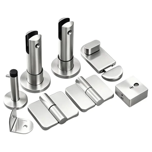 Corrosion-Resistant 304 Stainless Steel Toilet Partition Hardware Set Long-Term Bath Stall Hardware for Restroom Use