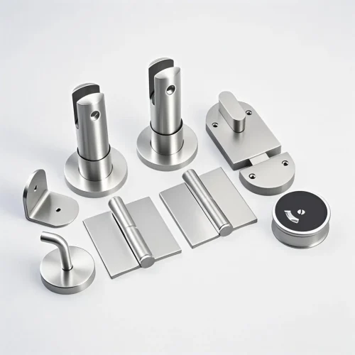 Heavy-Duty 304 Stainless Steel Bathroom Partition Hardware Kit Secure Long-Lasting Commercial Restroom Fittings