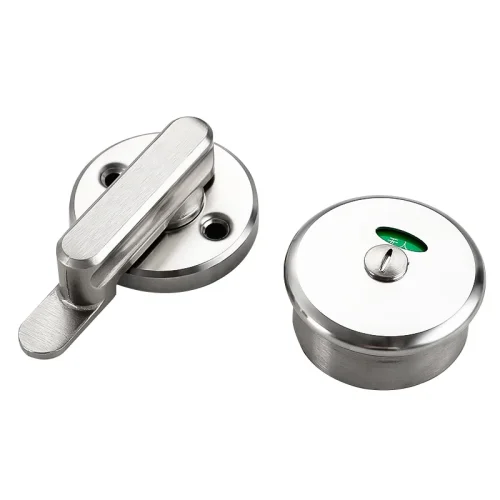 304 Stainless Steel Bathroom Partition Hardware Accessories Public Toilet Door Lock Partition Board Indicator Lock Flat Folding