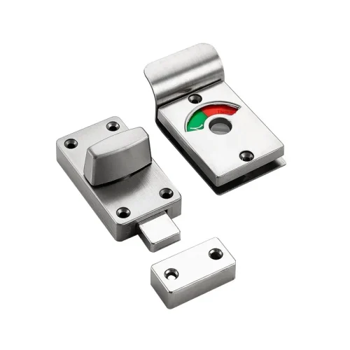 Professional Anti-Corrosion Public Toilet Partition Hardware Lock Accessories Square Alloy Toilet Lock Indicator